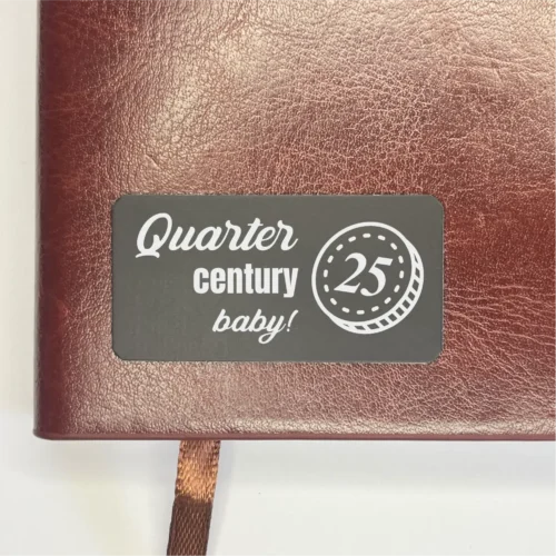 Agendă piele personalizată – simplă sau set cu termos, Cadou pentru Aniversarea vârstei de 25 de ani [ #0344 ]