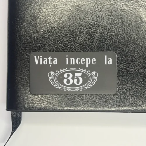 Agendă piele personalizată – simplă sau set cu termos, Cadou pentru Aniversarea vârstei de 35 de ani [ #0384 ]