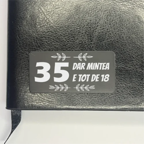 Agendă piele personalizată – simplă sau set cu termos, Cadou pentru Aniversarea vârstei de 35 de ani [ #0386 ]