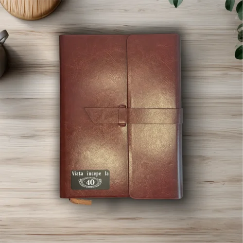 Agendă piele personalizată – simplă sau set cu termos, Cadou pentru Aniversarea vârstei de 40 de ani [ #0407 ]