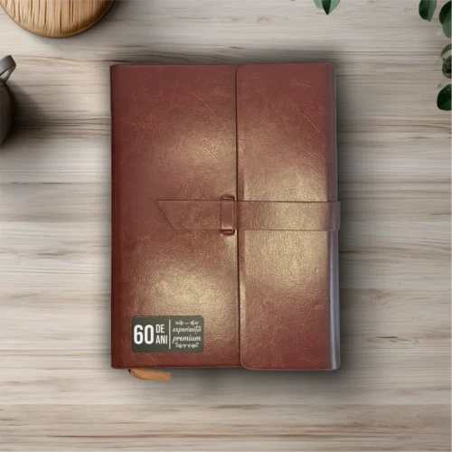 Agendă piele personalizată – simplă sau set cu termos, Cadou pentru Aniversarea vârstei de 60 de ani [ #0462 ]