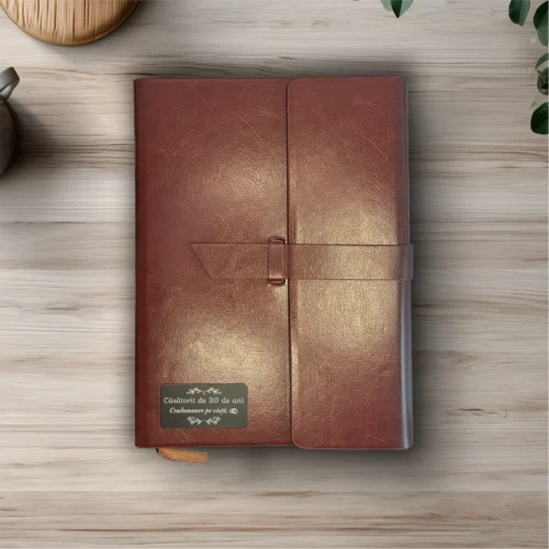 Agendă piele personalizată – simplă sau set cu termos, Cadou pentru Aniversarea căsătoriei de 30 de ani [ #0512 ]