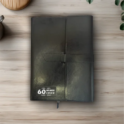 Agendă piele personalizată – simplă sau set cu termos, Cadou pentru Aniversarea vârstei de 60 de ani [ #0459 ]