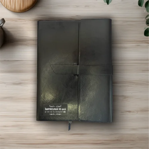 Agendă piele personalizată – simplă sau set cu termos, Cadou pentru Aniversarea căsătoriei de 10 ani [ #0471 ]