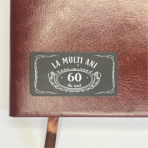Agendă piele personalizată – simplă sau set cu termos, Cadou pentru Aniversarea vârstei de 60 de ani [ #0458 ]