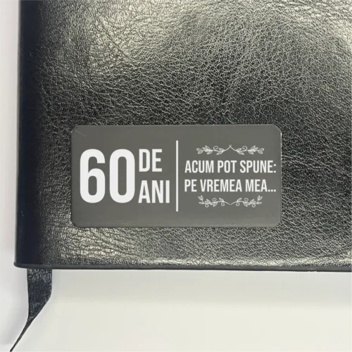 Agendă piele personalizată – simplă sau set cu termos, Cadou pentru Aniversarea vârstei de 60 de ani [ #0461 ]