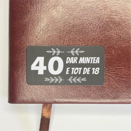 Agendă piele personalizată – simplă sau set cu termos, Cadou pentru Aniversarea vârstei de 40 de ani [ #0409 ]