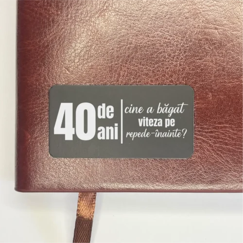 Agendă piele personalizată – simplă sau set cu termos, Cadou pentru Aniversarea vârstei de 40 de ani [ #0411 ]