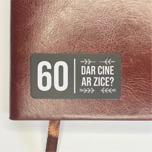 Agendă piele personalizată – simplă sau set cu termos, Cadou pentru Aniversarea vârstei de 60 de ani [ #0460 ]