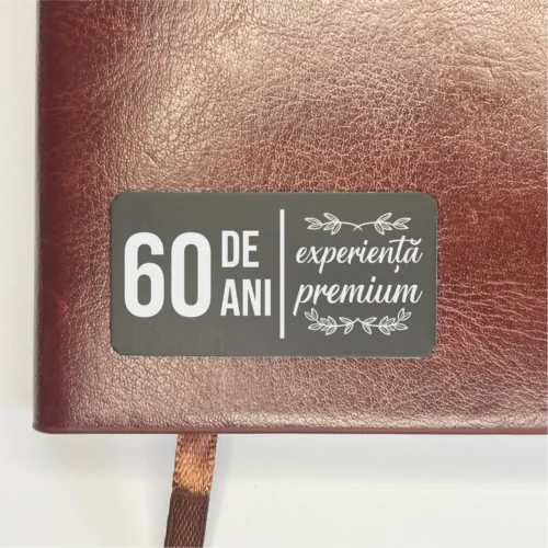 Agendă piele personalizată – simplă sau set cu termos, Cadou pentru Aniversarea vârstei de 60 de ani [ #0462 ]