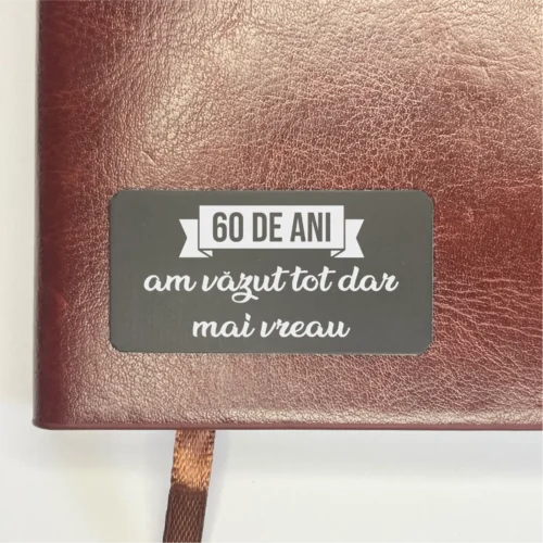 Agendă piele personalizată – simplă sau set cu termos, Cadou pentru Aniversarea vârstei de 60 de ani [ #0464 ]