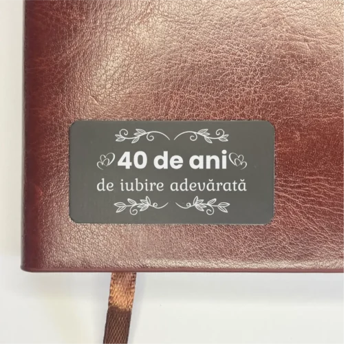 Agendă piele personalizată – simplă sau set cu termos, Cadou pentru Aniversarea căsătoriei de 40 de ani [ #0526 ]