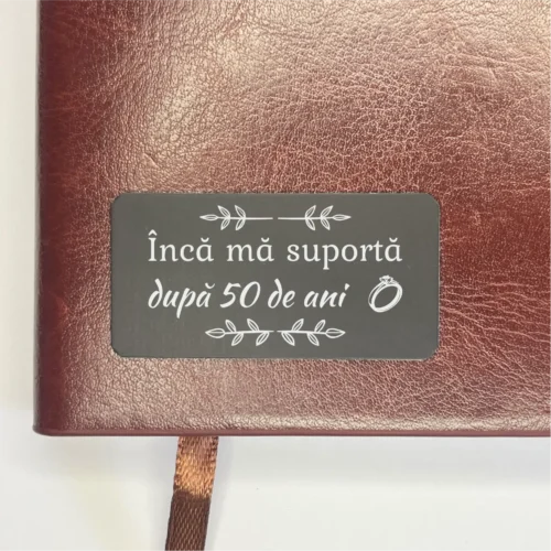 Agendă piele personalizată – simplă sau set cu termos, Cadou pentru Aniversarea căsătoriei de 50 de ani [ #0540 ]