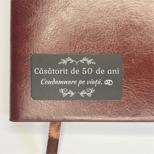 Agendă piele personalizată – simplă sau set cu termos, Cadou pentru Aniversarea căsătoriei de 50 de ani [ #0542 ]