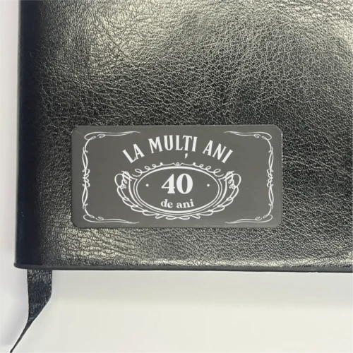 Agendă piele personalizată – simplă sau set cu termos, Cadou pentru Aniversarea vârstei de 40 de ani [ #0408 ]