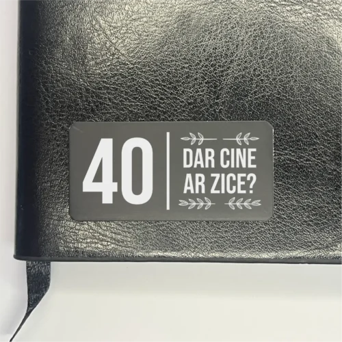 Agendă piele personalizată – simplă sau set cu termos, Cadou pentru Aniversarea vârstei de 40 de ani [ #0410 ]