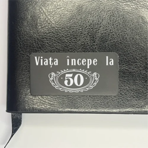 Agendă piele personalizată – simplă sau set cu termos, Cadou pentru Aniversarea vârstei de 50 de ani [ #0432 ]