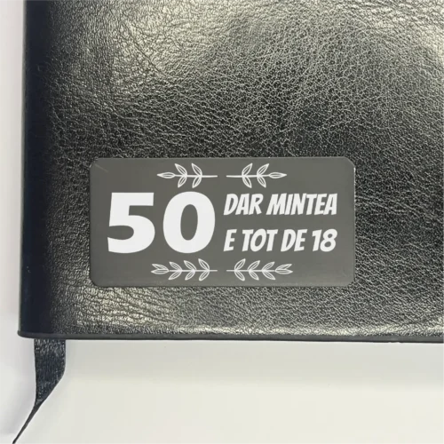 Agendă piele personalizată – simplă sau set cu termos, Cadou pentru Aniversarea vârstei de 50 de ani [ #0434 ]