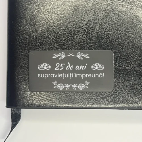 Agendă piele personalizată – simplă sau set cu termos, Cadou pentru Aniversarea căsătoriei de 25 de ani [ #0495 ]