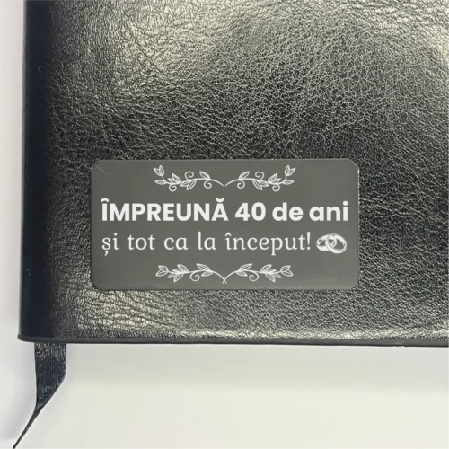 Agendă piele personalizată – simplă sau set cu termos, Cadou pentru Aniversarea căsătoriei de 40 de ani [ #0523 ]