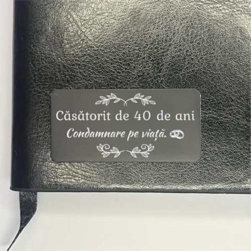 Agendă piele personalizată – simplă sau set cu termos, Cadou pentru Aniversarea căsătoriei de 40 de ani [ #0527 ]