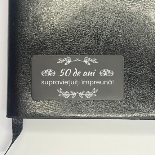 Agendă piele personalizată – simplă sau set cu termos, Cadou pentru Aniversarea căsătoriei de 50 de ani [ #0539 ]