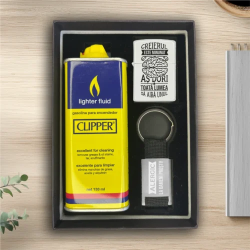 Brichetă benzină personalizată – simplă sau set cu breloc, Cadou pentru Orice ocazie [ #0582 ]
