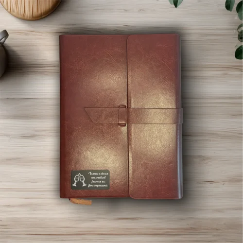 Agendă piele personalizată – simplă sau set cu termos, Cadou de Crăciun [ #0588 ]