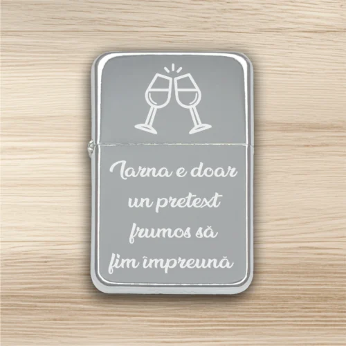 Brichetă benzină personalizată – simplă sau set cu breloc, Cadou de Crăciun [ #0580 ]