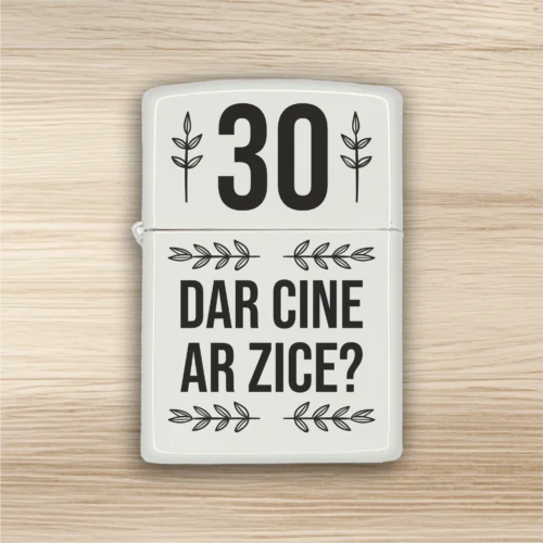 Brichetă benzină personalizată – simplă sau set cu breloc, Cadou pentru Aniversarea vârstei de 30 de ani [ #0353 ]