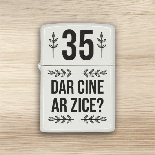 Brichetă benzină personalizată – simplă sau set cu breloc, Cadou pentru Aniversarea vârstei de 35 de ani [ #0375 ]