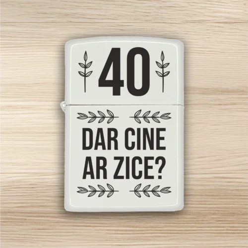 Brichetă benzină personalizată – simplă sau set cu breloc, Cadou pentru Aniversarea vârstei de 40 de ani [ #0394 ]