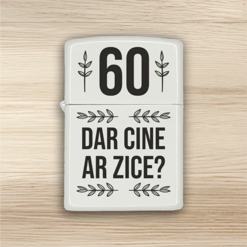 Brichetă benzină personalizată – simplă sau set cu breloc, Cadou pentru Aniversarea vârstei de 60 de ani [ #0443 ]