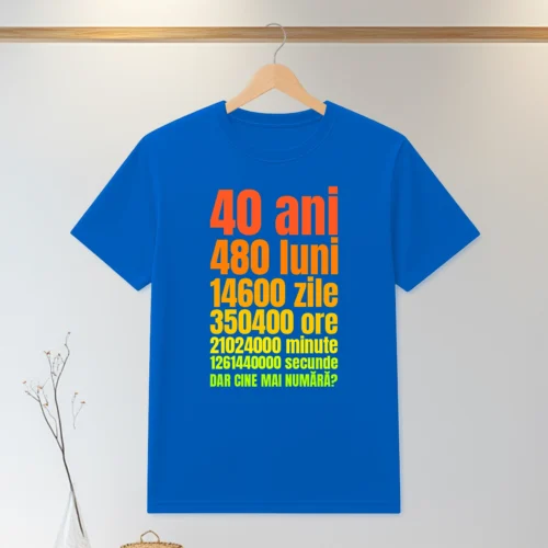 Tricou personalizabil imprimat, cu cauciuc, Aniversarea vârstei de 40 de ani  [ #0211 ]