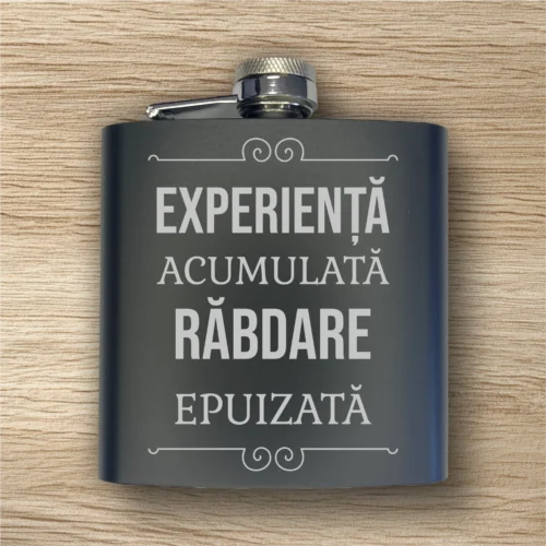 Ploscă de metal personalizată – simplă sau set cu păhărele, Cadou pentru Aniversarea vârstei [ #0316 ]