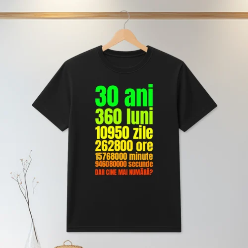 Tricou personalizabil imprimat, cu cauciuc, Aniversarea vârstei de 30 de ani  [ #0209 ]
