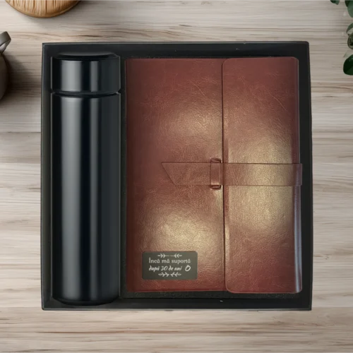 Agendă piele personalizată – simplă sau set cu termos, Cadou pentru Aniversarea căsătoriei de 30 de ani [ #0510 ]