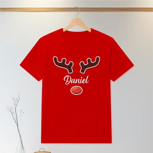 Tricou personalizabil imprimat, cu cauciuc, Cadou de Crăciun [ #0701 ]