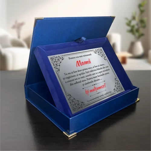 Diplomă din catifea personalizabilă prin imprimare, Cadou pentru Mama [ #0713 ]