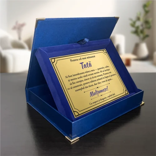 Diplomă din catifea personalizabilă prin imprimare, Cadou pentru Tata [ #0723 ]