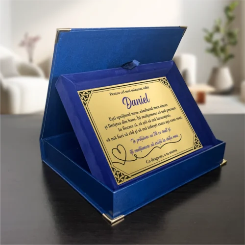 Diplomă din catifea personalizabilă prin imprimare, Cadou pentru Iubit [ #0765 ]