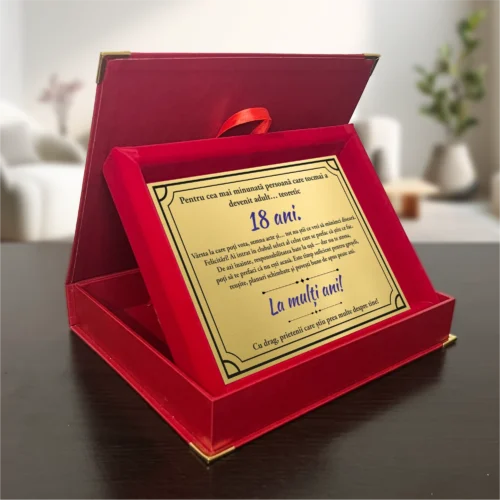 Diplomă din catifea personalizabilă prin imprimare, Aniversarea vârstei de 18 ani, Majoratul [ #0678 ]