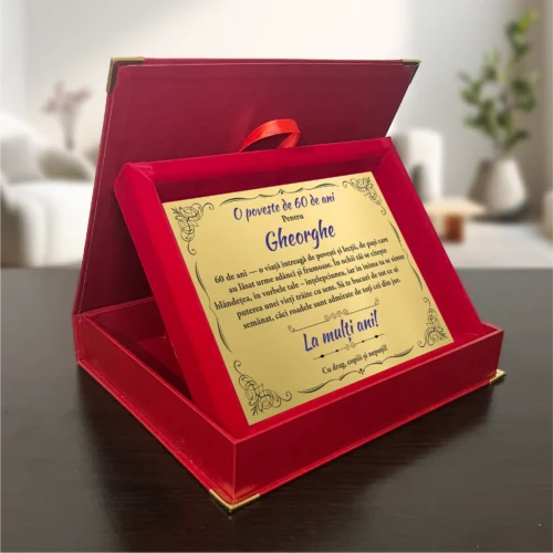 Diplomă din catifea personalizabilă prin imprimare, Aniversarea vârstei de 60 de ani [ #0690 ]