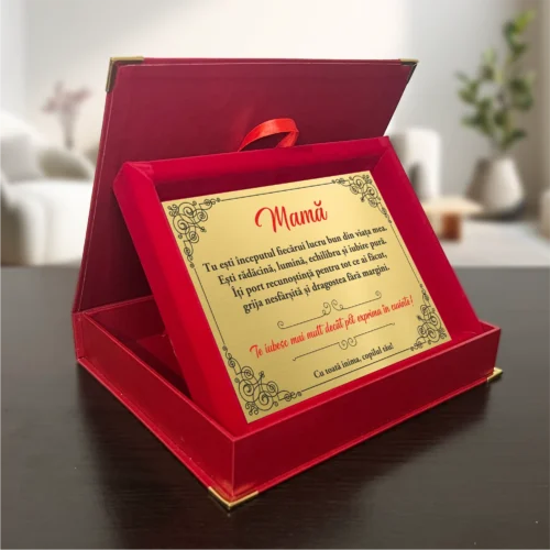 Diplomă din catifea personalizabilă prin imprimare, Cadou pentru Mama [ #0715 ]