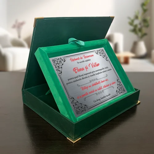 Diplomă din catifea personalizabilă prin imprimare, Aniversarea căsătoriei [ #0644 ]