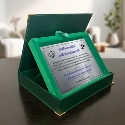 Diplomă din catifea personalizabilă prin imprimare, Cadou pentru Bucătar [ #0793 ]