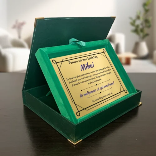 Diplomă din catifea personalizabilă prin imprimare, Cadou pentru Soț [ #0759 ]