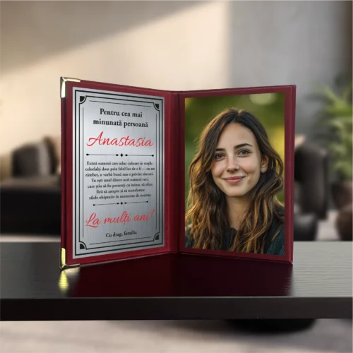 Diplomă din catifea tip carte personalizabilă prin imprimare, Aniversarea vârstei [ #0673 ]