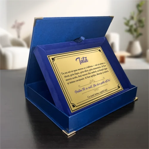 Diplomă din catifea personalizabilă prin imprimare, Cadou pentru Tata [ #0721 ]