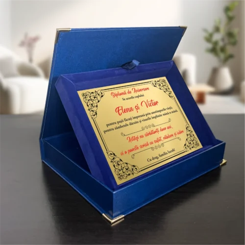 Diplomă din catifea personalizabilă prin imprimare, Aniversarea căsătoriei [ #0644 ]